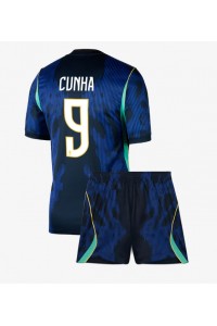 Brasilia Matheus Cunha #9 Jalkapallovaatteet Lasten Vieraspeliasu MM-kisat 2026 Lyhythihainen (+ Lyhyet housut)